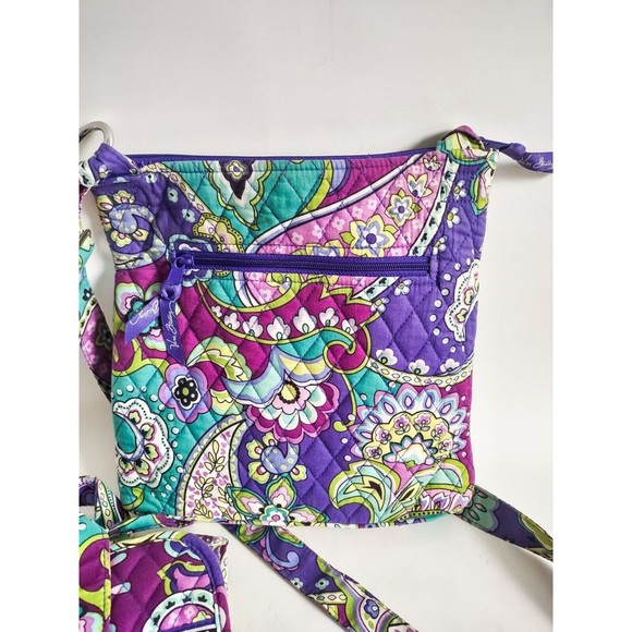 Vera Bradley Heather Purple Green Crossbody Bag - Picture 12 of 14